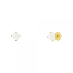 Pendientes Bebé Oro y Perla 4mm Engarzada