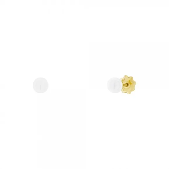 Pendientes Bebé Oro y Perla 3mm