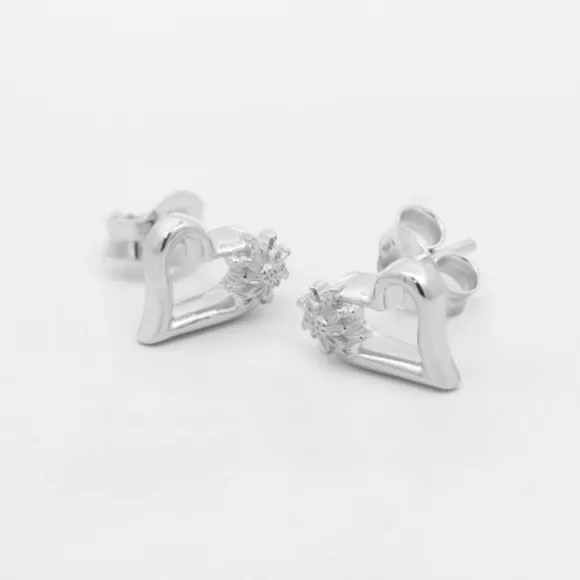 Pendientes Bihotza Plata 8mm