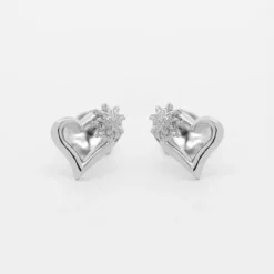 Pendientes Bihotza Plata 8mm