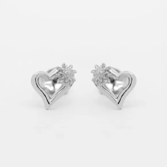 Pendientes Bihotza Plata 8mm