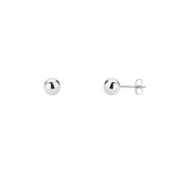 Pendientes Bola Oro Blanco 3mm
