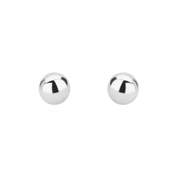 Pendientes Bola Oro Blanco 7mm