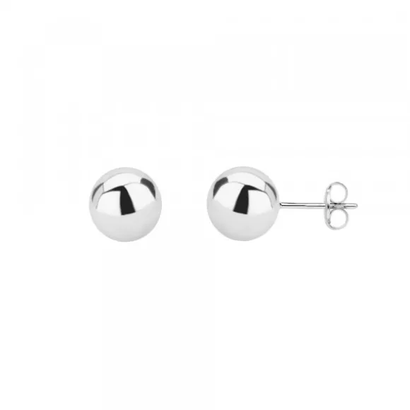 Pendientes Bola Oro Blanco 7mm