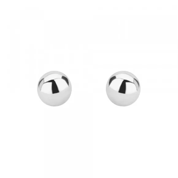 Pendientes Bola Oro Blanco 8mm