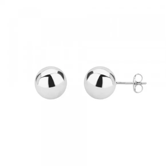 Pendientes Bola Oro Blanco 8mm