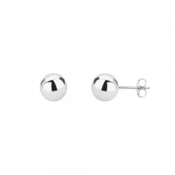 Pendientes Bola Oro Blanco 6mm