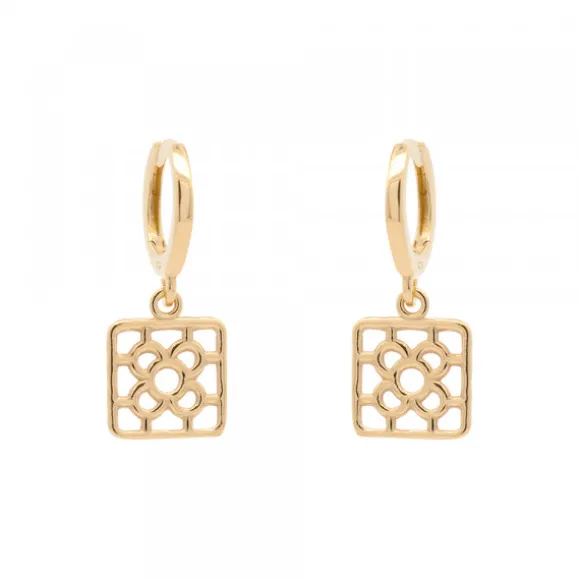 Pendientes Cripa Baldosa Bilbao Plata Dorada