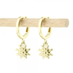 Pendientes Cripa Eguzkilore Plata Dorada 11mm