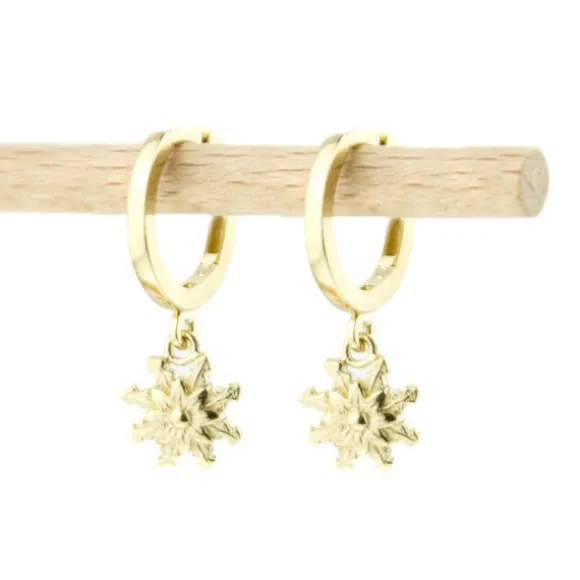 Pendientes Cripa Eguzkilore Plata Dorada 11mm