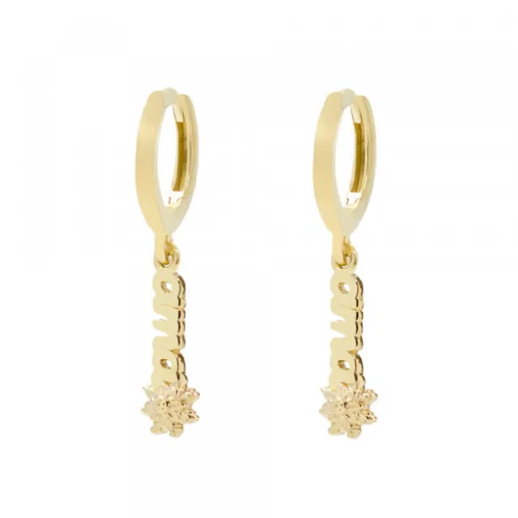 Pendientes Cripa Letras Ama de Plata Dorada 11mm