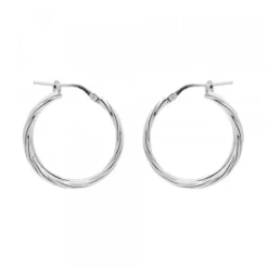 Pendientes Doble Aro Entorchado Plata 22mm