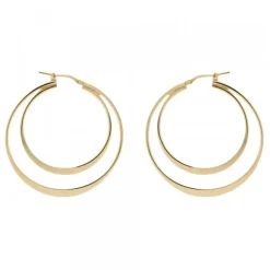 Pendientes Doble Aro Plata Dorada 40mm