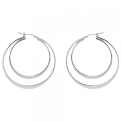 Pendientes Doble Aro Plata 40mm