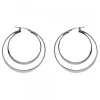 Pendientes Doble Aro Plata Negra 40mm