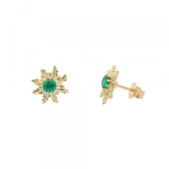 Pendientes Eguzkilore Oro y Esmeralda