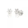 Pendientes Eguzkilore Oro Blanco Perla y Diamante 5mm