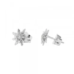 Pendientes Eguzkilore Oro Blanco y Brillante 9mm