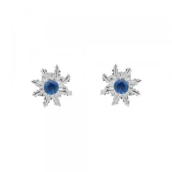 Pendientes Eguzkilore Oro Blanco y Zafiro