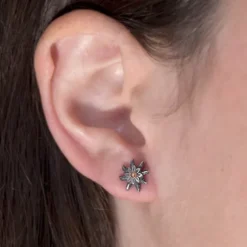 Pendientes Eguzkilore Plata Envejecida y Cobre 11mm