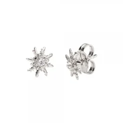 Pendientes Eguzkilore Plata y Circonita Blanca 11mm