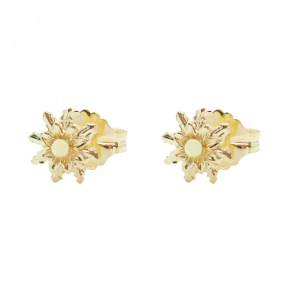 Pendientes Eguzkilore Plata Dorada 8mm