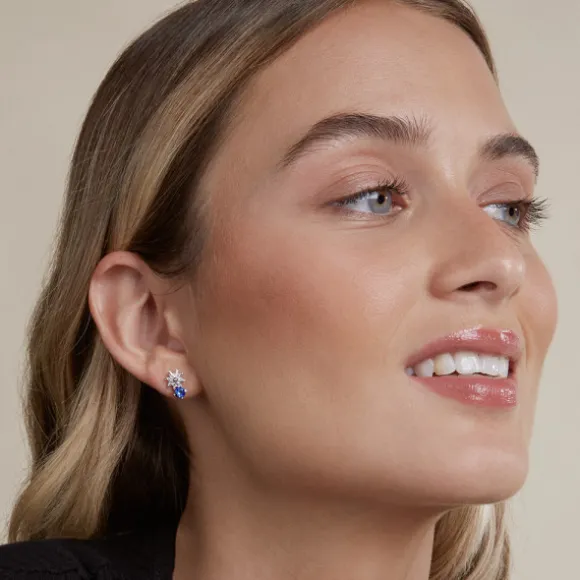 Pendientes Enea2 Oro Blanco y Zafiro