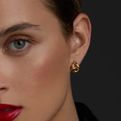 Pendientes Hariak Entrelazado Dorado 20mm