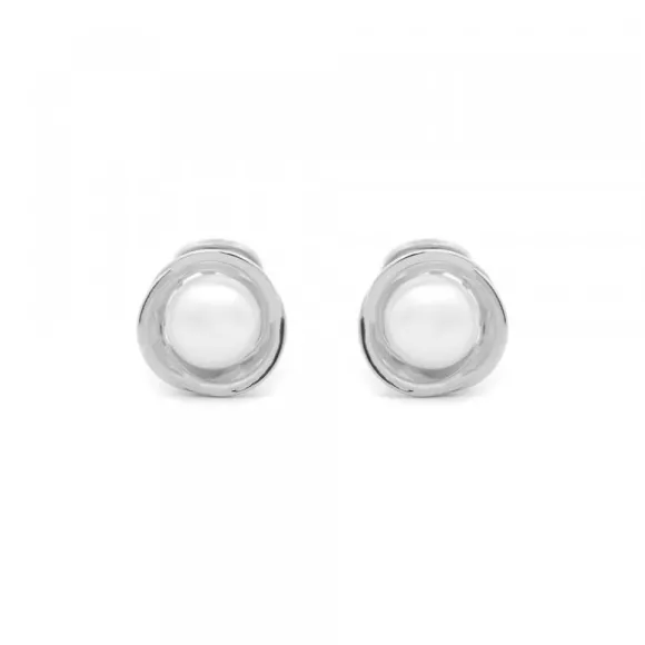 Pendientes Hariak Plata y Perla 13mm