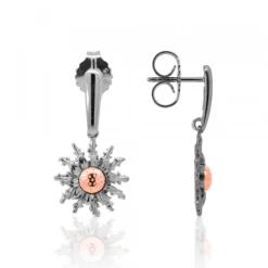 Pendientes Largos Eguzkilore Rutenio y Rosa