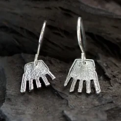 Pendientes Largos Mano Irulegi Plata
