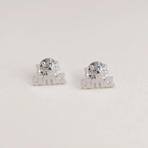 Pendientes Letras Ama Plata