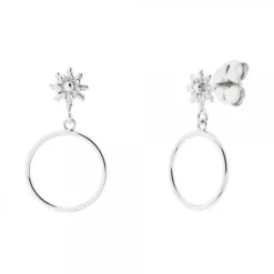 Pendientes Luna Llena Largos Plata