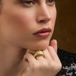 Pendientes Mask de Plata Dorada