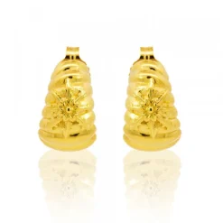 Pendientes Mask de Plata Dorada