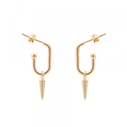 Pendientes Medio Eslabón Punk Plata Dorada 15mm