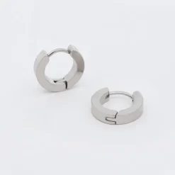 Pendientes Mini Aro Acero Acabado Mate 13mm