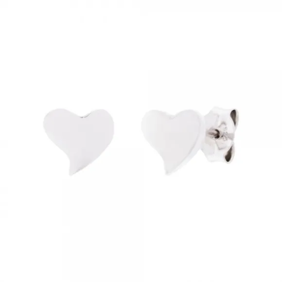 Pendientes Mini Bihotza Plata