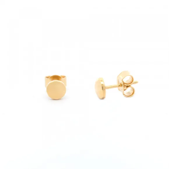 Pendientes Mini Botón Plata Dorada