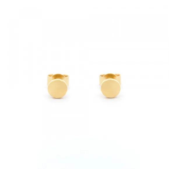 Pendientes Mini Botón Plata Dorada