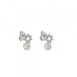Pendientes Mountain de Plata con Perla
