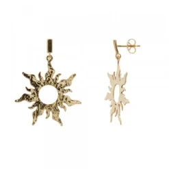 Pendientes Mountain Largos de Plata Dorada 30mm