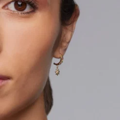 Pendientes Muka Plata Dorada y Circonitas Multicolor