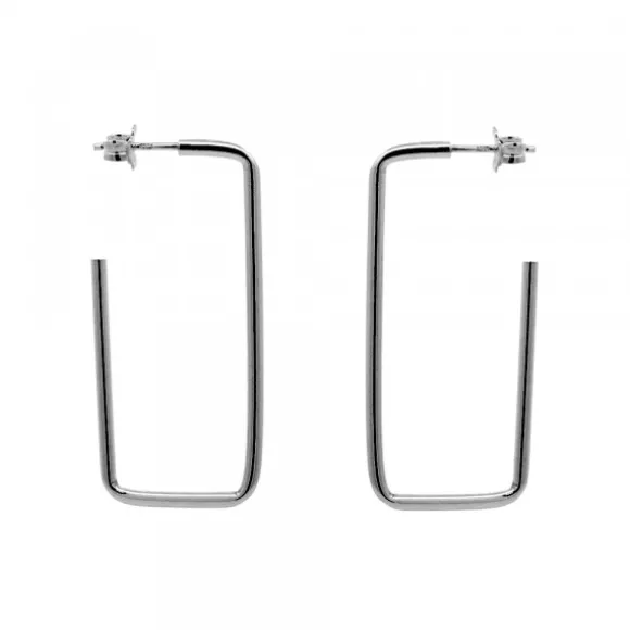 Pendientes Rectangulares Rutenio 40mm
