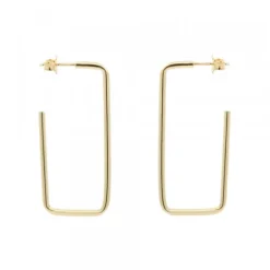 Pendientes Rectangulares Plata Dorada 40mm