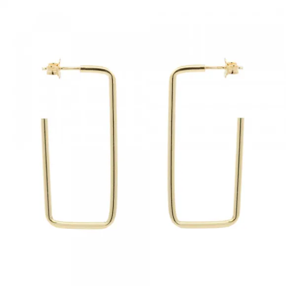 Pendientes Rectangulares Plata Dorada 40mm
