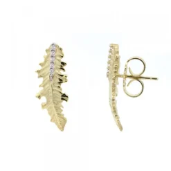 Pendientes Trepador Mari Plata Dorada y Circonitas