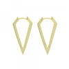 Pendientes Triangulares Plata Dorada 32mm