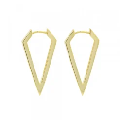 Pendientes Triangulares Plata Dorada 32mm