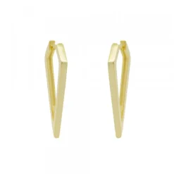 Pendientes Triangulares Plata Dorada 32mm